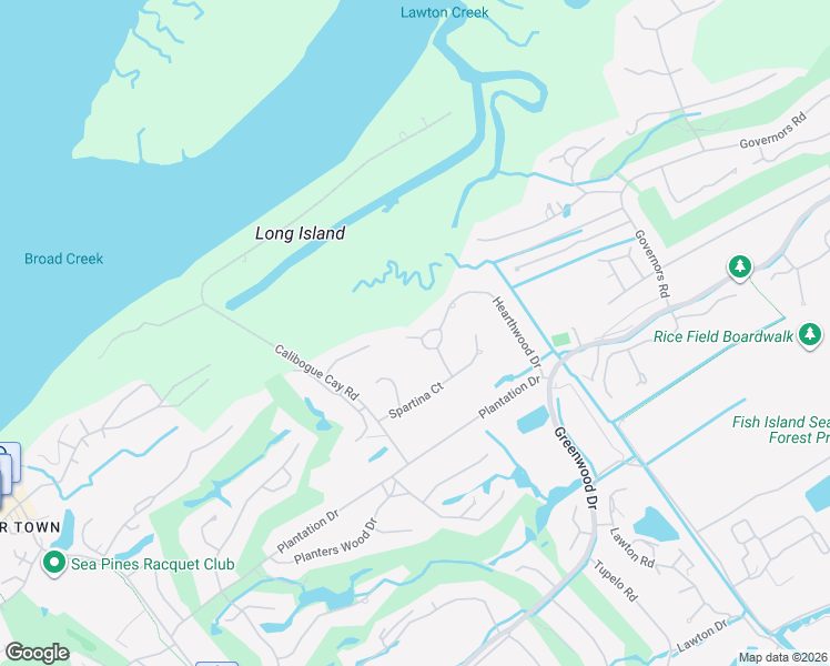 map of restaurants, bars, coffee shops, grocery stores, and more near 17 Spartina Crescent in Hilton Head Island