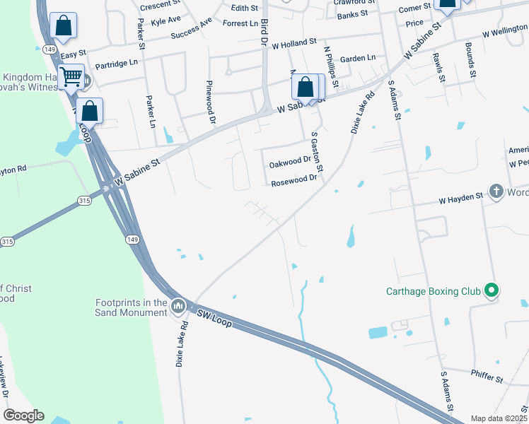map of restaurants, bars, coffee shops, grocery stores, and more near Senior Avenue in Carthage