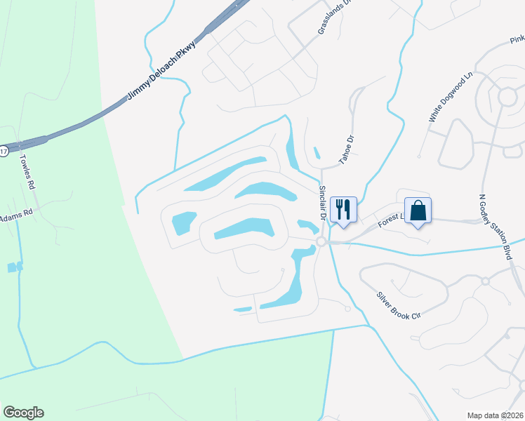 map of restaurants, bars, coffee shops, grocery stores, and more near 617 Wyndham Way in Pooler