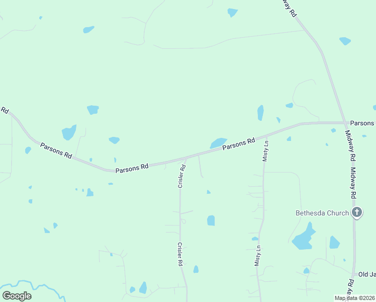 map of restaurants, bars, coffee shops, grocery stores, and more near 4450 Parsons Road in Raymond