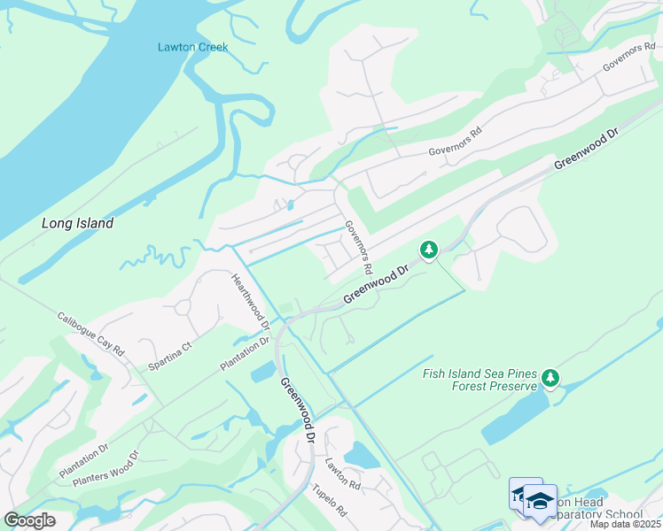 map of restaurants, bars, coffee shops, grocery stores, and more near 25 Oak Court in Hilton Head Island