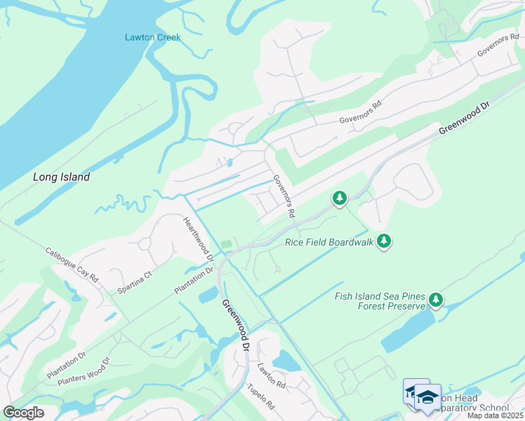 map of restaurants, bars, coffee shops, grocery stores, and more near 25 Oak Court in Hilton Head Island
