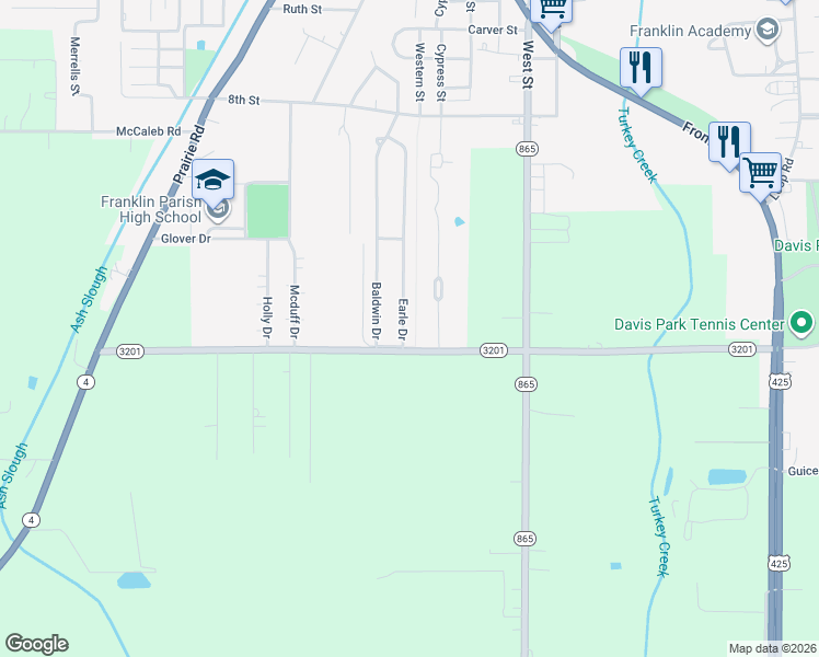 map of restaurants, bars, coffee shops, grocery stores, and more near 3000-3282 Earle Dr in Winnsboro