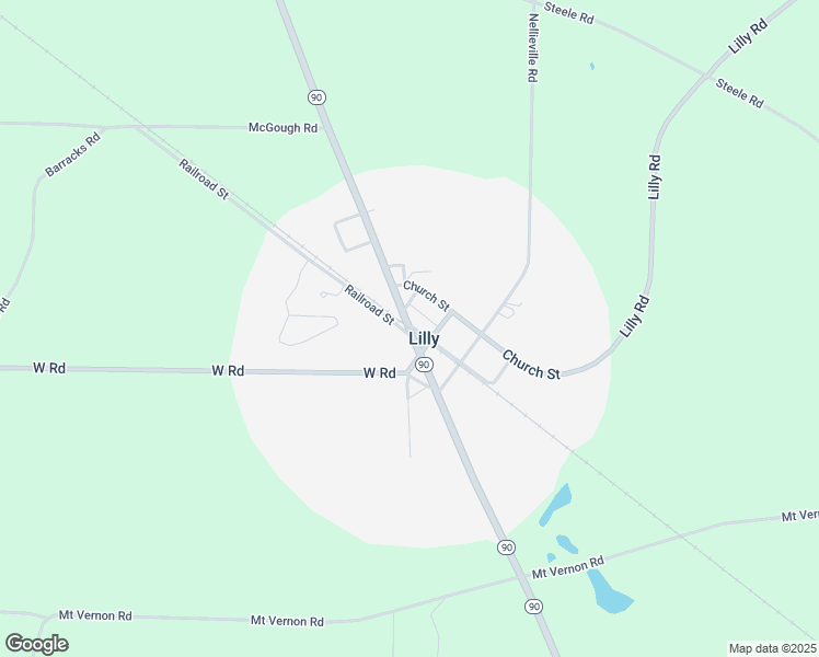 map of restaurants, bars, coffee shops, grocery stores, and more near in Lilly