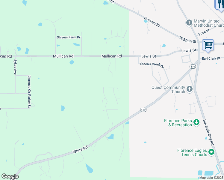 map of restaurants, bars, coffee shops, grocery stores, and more near 514 Orchard Brook Court in Florence