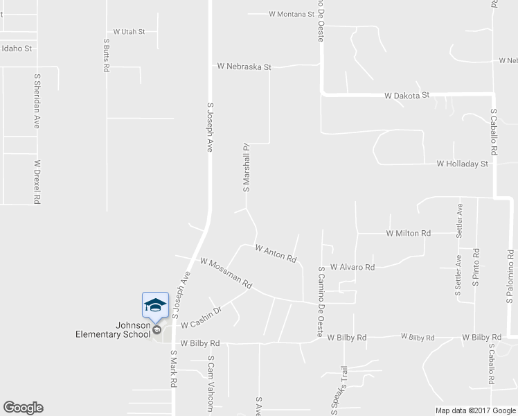 map of restaurants, bars, coffee shops, grocery stores, and more near 5715 South Marshall Place in Tucson
