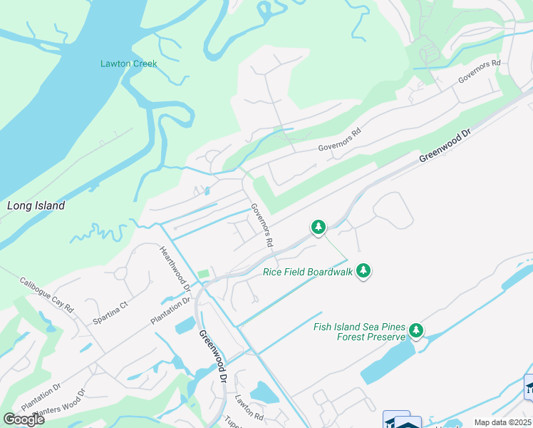 map of restaurants, bars, coffee shops, grocery stores, and more near 117 Governors Road in Hilton Head Island