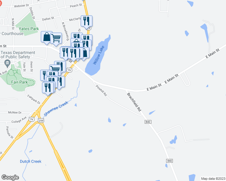 map of restaurants, bars, coffee shops, grocery stores, and more near 1104 East Main Street in Henderson