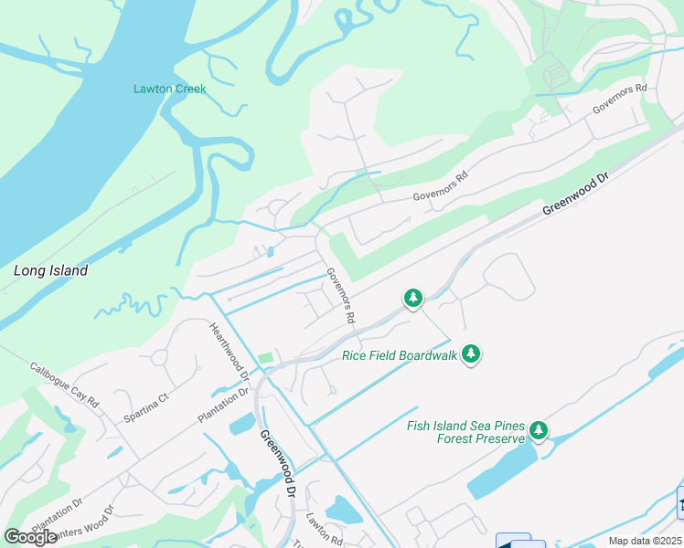 map of restaurants, bars, coffee shops, grocery stores, and more near 117 Governors Road in Hilton Head Island