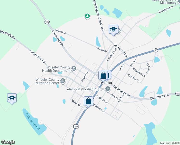 map of restaurants, bars, coffee shops, grocery stores, and more near 10 Lucille Avenue in Alamo