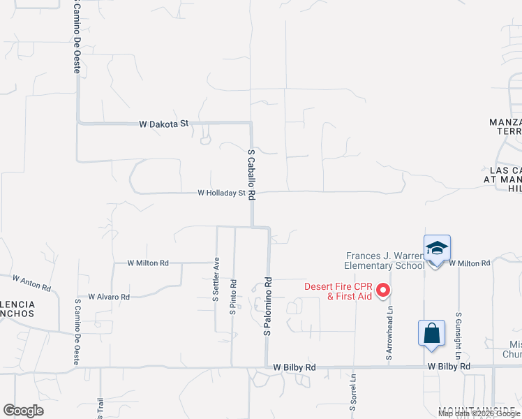 map of restaurants, bars, coffee shops, grocery stores, and more near 5645 South Caballo Road in Tucson