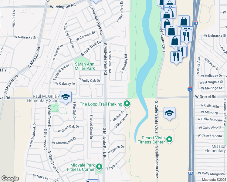 map of restaurants, bars, coffee shops, grocery stores, and more near 1520 West Bathurst Road in Tucson