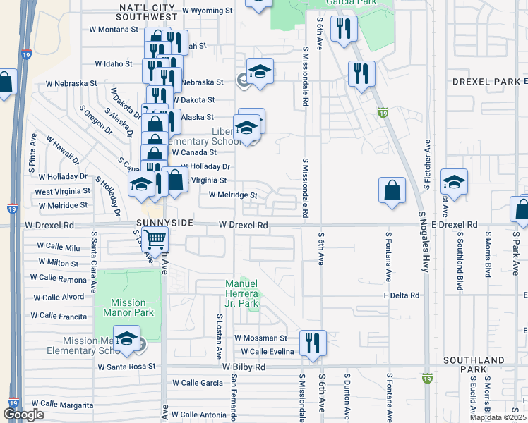 map of restaurants, bars, coffee shops, grocery stores, and more near 15666 South Cedar Grove Drive in Tucson