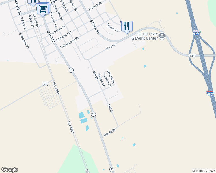 map of restaurants, bars, coffee shops, grocery stores, and more near 817 Loom Street in Itasca