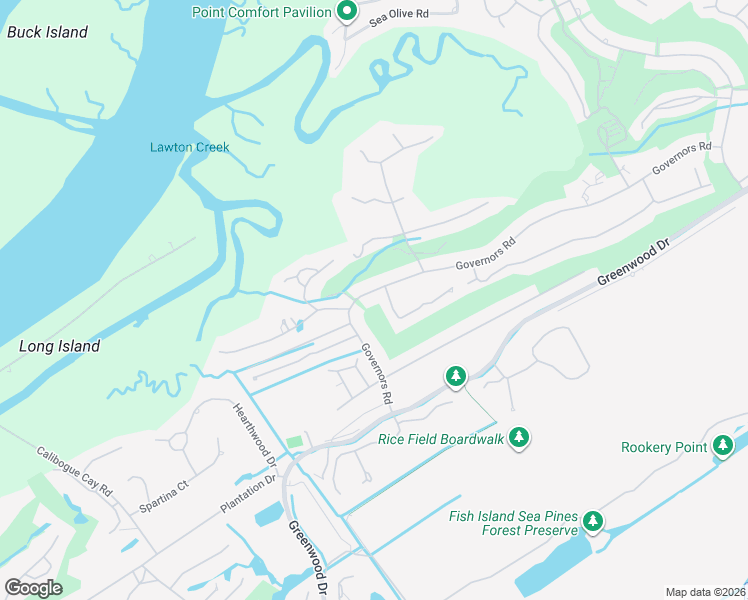 map of restaurants, bars, coffee shops, grocery stores, and more near 95 Governors Road in Hilton Head Island