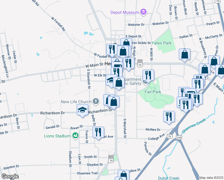 map of restaurants, bars, coffee shops, grocery stores, and more near in Henderson