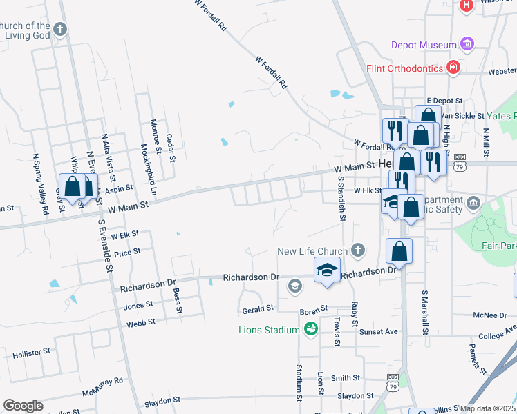 map of restaurants, bars, coffee shops, grocery stores, and more near 805 West Elk Street in Henderson