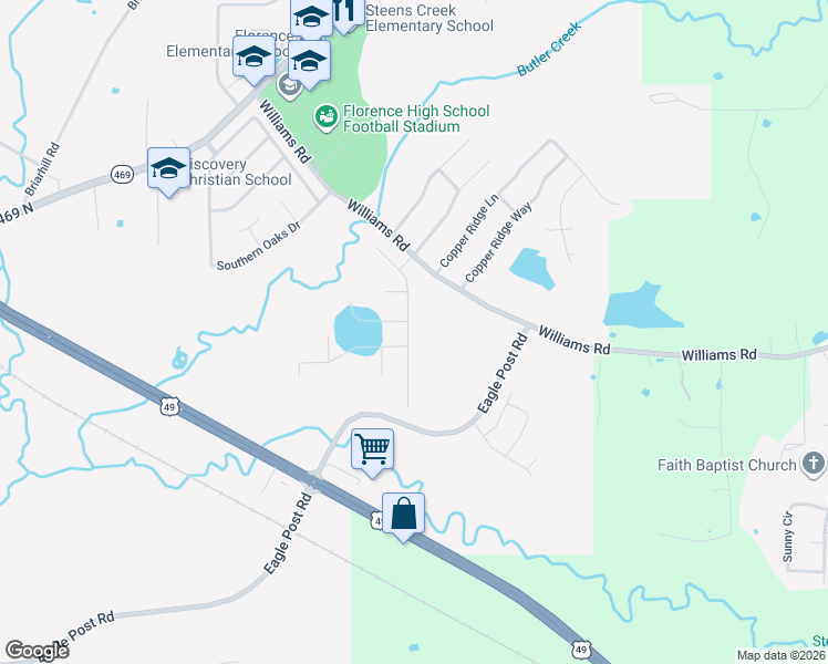 map of restaurants, bars, coffee shops, grocery stores, and more near 525 Roxbury Place in Florence