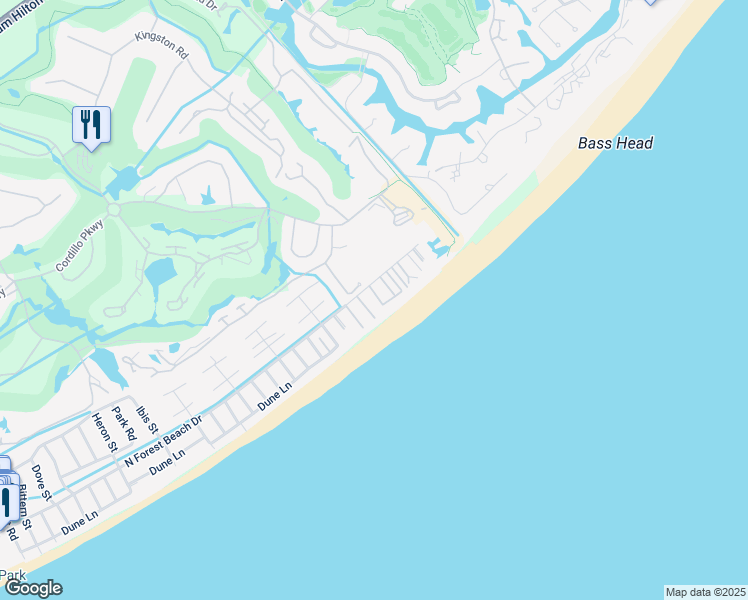 map of restaurants, bars, coffee shops, grocery stores, and more near 4 Wanderer Lane in Hilton Head Island