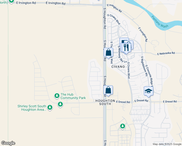 map of restaurants, bars, coffee shops, grocery stores, and more near 10178 East Wasson Peak Trail in Tucson