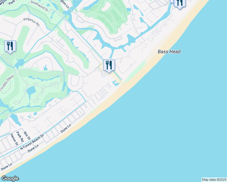 map of restaurants, bars, coffee shops, grocery stores, and more near 4 Sea Spray Lane in Hilton Head Island