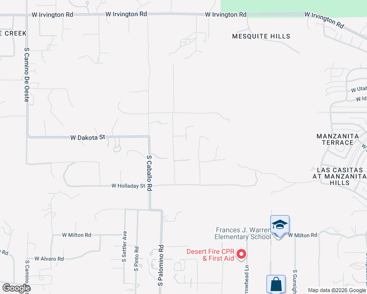 map of restaurants, bars, coffee shops, grocery stores, and more near 5445 South Gila Avenue in Tucson