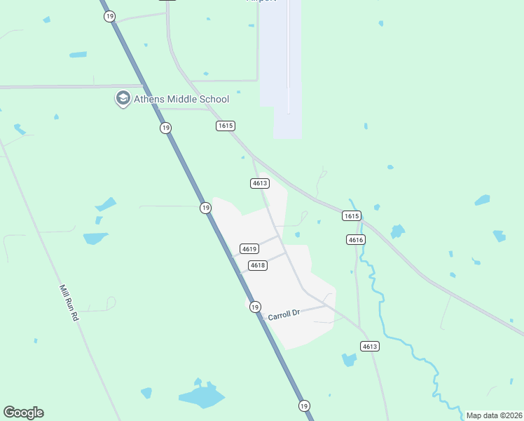 map of restaurants, bars, coffee shops, grocery stores, and more near 7120 County Road 4613 in Athens