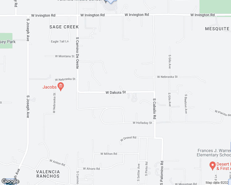 map of restaurants, bars, coffee shops, grocery stores, and more near 4330 West Dakota Street in Tucson
