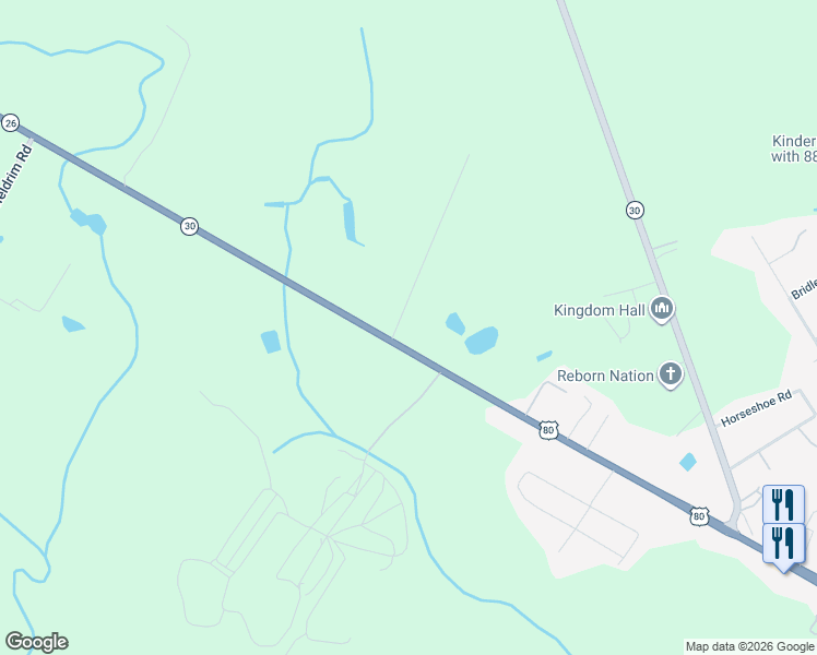 map of restaurants, bars, coffee shops, grocery stores, and more near 2473 U.S. 80 in Bloomingdale