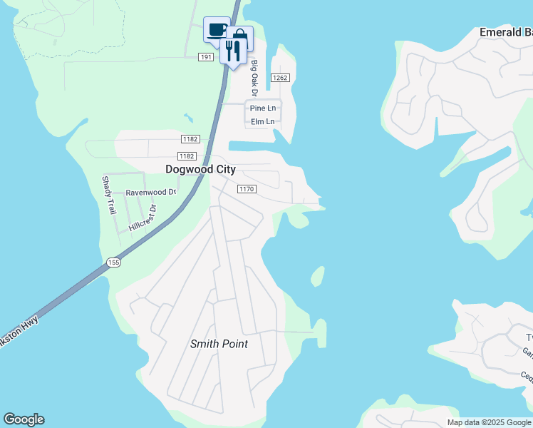 map of restaurants, bars, coffee shops, grocery stores, and more near 22543 Waterview Circle in Flint