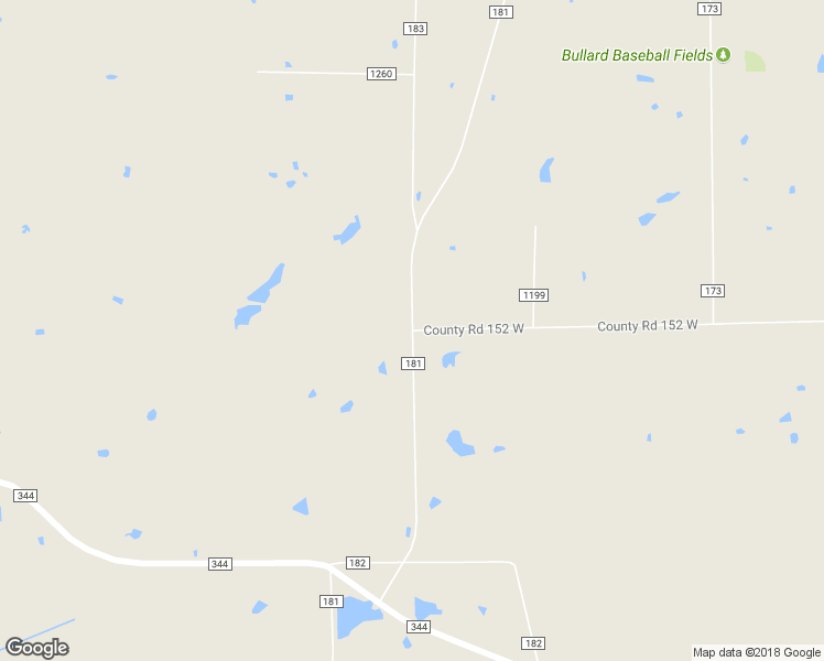 map of restaurants, bars, coffee shops, grocery stores, and more near 22348 County Road 181 in Bullard