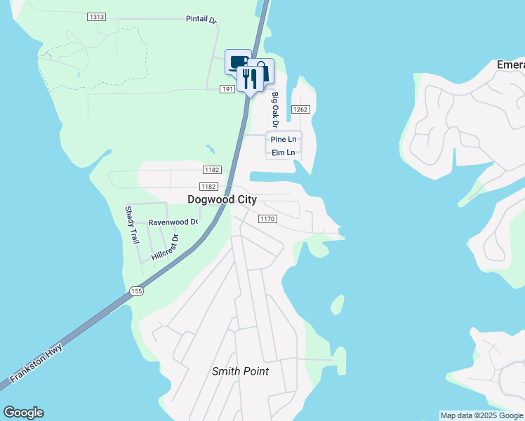 map of restaurants, bars, coffee shops, grocery stores, and more near 16619 Lakeway Circle in Flint