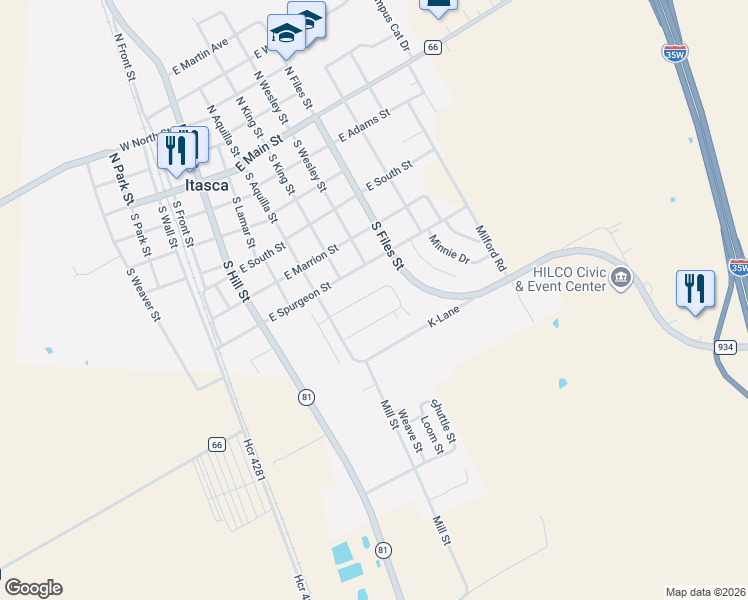 map of restaurants, bars, coffee shops, grocery stores, and more near 311 Don Lane in Itasca
