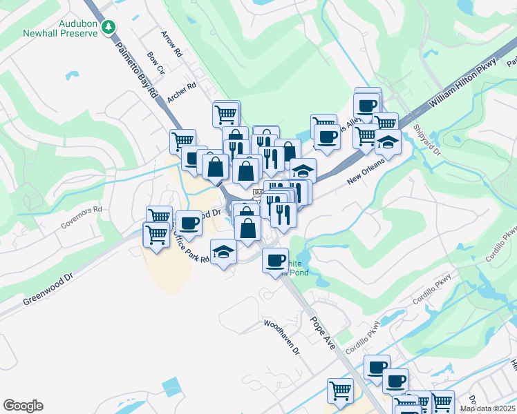 map of restaurants, bars, coffee shops, grocery stores, and more near 2 Corpus Christi in Hilton Head Island