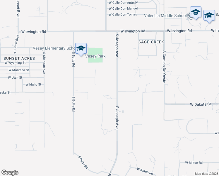 map of restaurants, bars, coffee shops, grocery stores, and more near 5260 South Joseph Avenue in Tucson