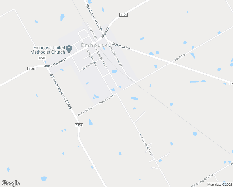 map of restaurants, bars, coffee shops, grocery stores, and more near Northwest Co Road 1130 in Corsicana