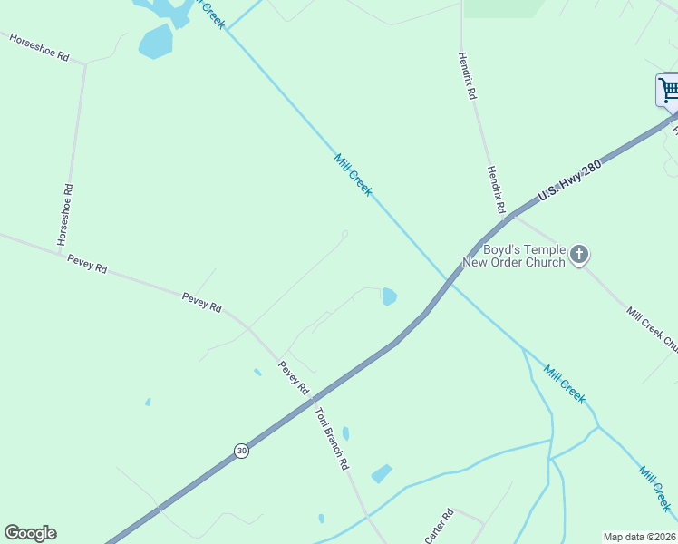 map of restaurants, bars, coffee shops, grocery stores, and more near 316 Hatcher Run in Black Creek