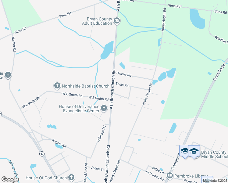map of restaurants, bars, coffee shops, grocery stores, and more near 48 Bill Brown Road in Pembroke