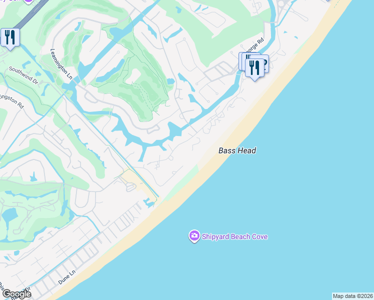 map of restaurants, bars, coffee shops, grocery stores, and more near 75 Ocean Lane in Hilton Head Island