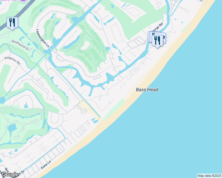 map of restaurants, bars, coffee shops, grocery stores, and more near 104 Ocean One in Hilton Head Island