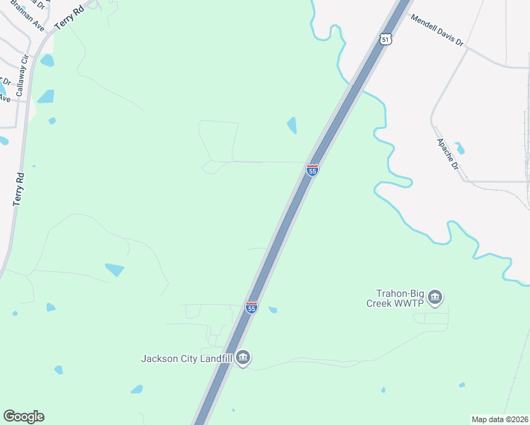 map of restaurants, bars, coffee shops, grocery stores, and more near 6697 Interstate 55 in Jackson
