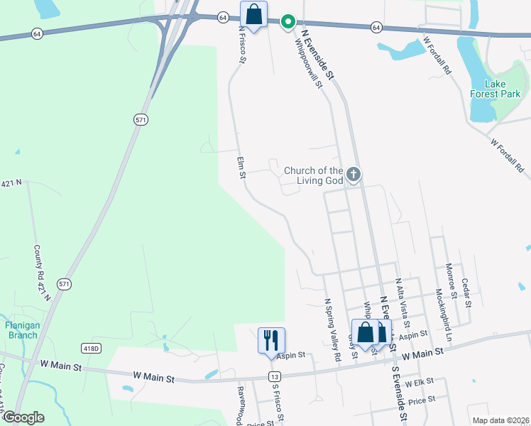 map of restaurants, bars, coffee shops, grocery stores, and more near 1914 Elm Street in Henderson