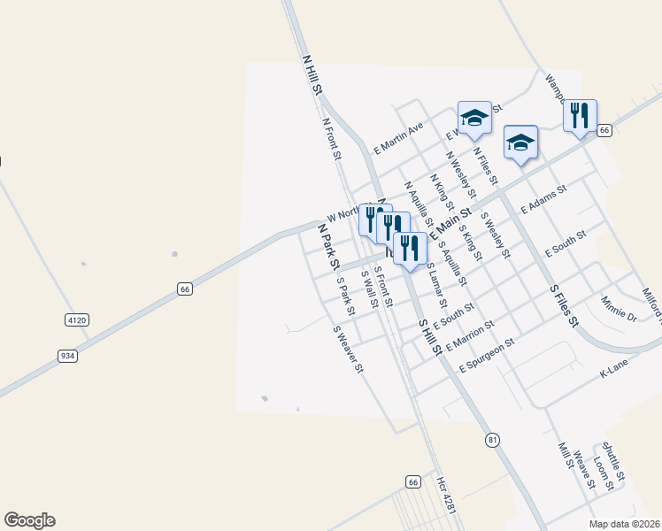 map of restaurants, bars, coffee shops, grocery stores, and more near 303 West Main Street in Itasca