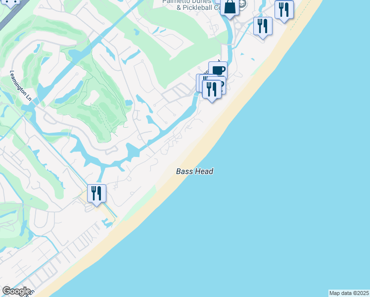 map of restaurants, bars, coffee shops, grocery stores, and more near 57 Ocean Lane in Hilton Head Island