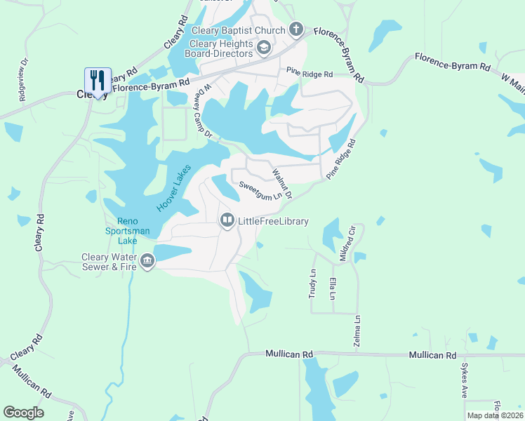 map of restaurants, bars, coffee shops, grocery stores, and more near 408 Pine Ridge Rd in Florence