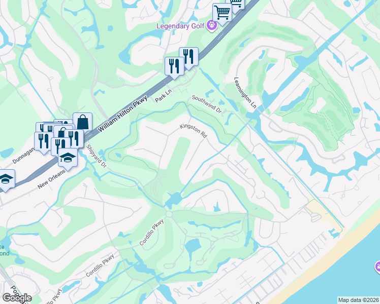 map of restaurants, bars, coffee shops, grocery stores, and more near 8 Saint Johns Place in Hilton Head Island