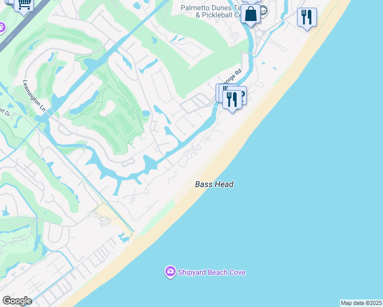 map of restaurants, bars, coffee shops, grocery stores, and more near 50 Ocean Lane in Hilton Head Island