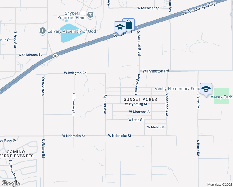 map of restaurants, bars, coffee shops, grocery stores, and more near 5702 West Louisiana Street in Tucson