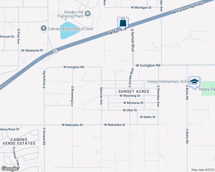 map of restaurants, bars, coffee shops, grocery stores, and more near 5752 West Louisiana Street in Tucson
