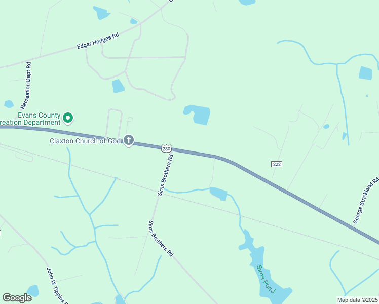 map of restaurants, bars, coffee shops, grocery stores, and more near 12604-12606 Highway 30 in Claxton